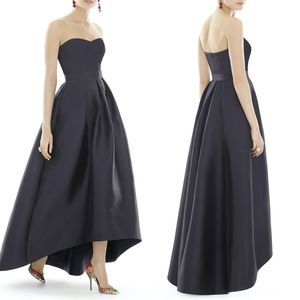 alfred sung high low cocktail dress
